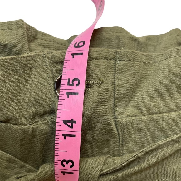 NWT 7 FOR ALL MAN KIND ARMY GREEN PAPERBAG WAIST PANTS SIZE XL. 100% Cotton - Picture 5 of 8